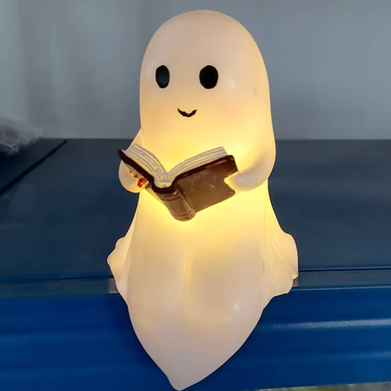 Outdoor Lighting Halloween - New Cute Ghost Reading Book Lamp