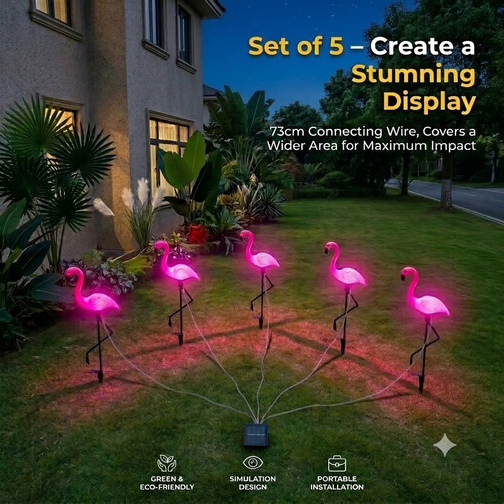 Landscape Spike Light - Solar Powered Flamingo Garden Lights Outdoor