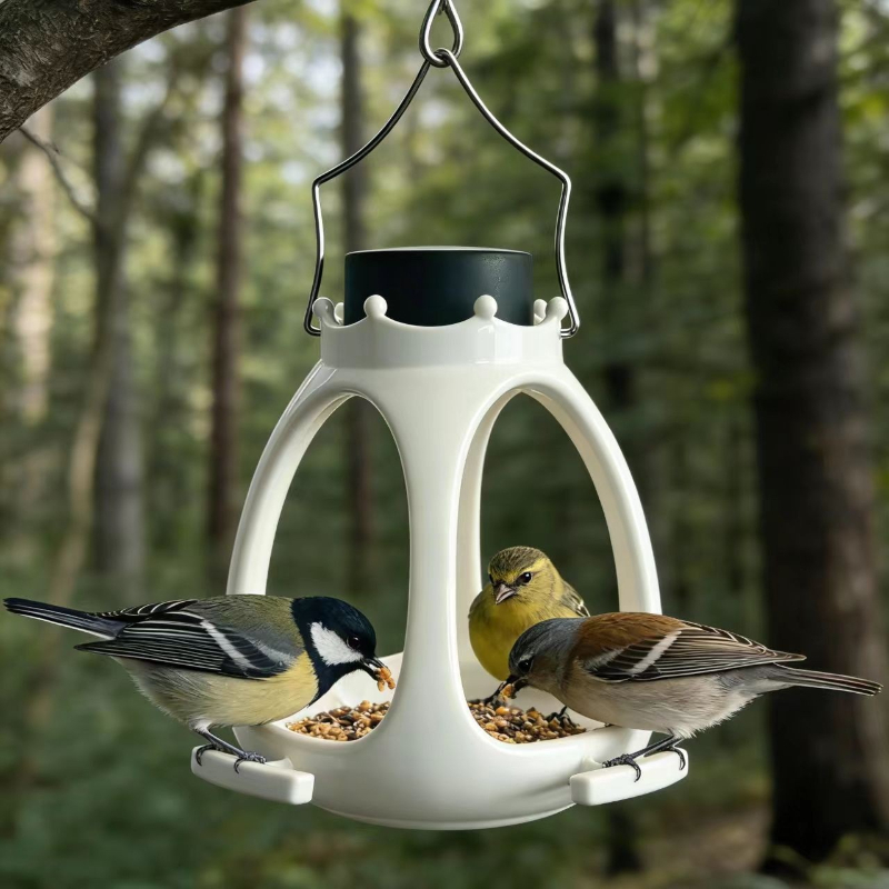 Outdoor Lighting Under Eaves - Solar Bird Feeder with LED Light
