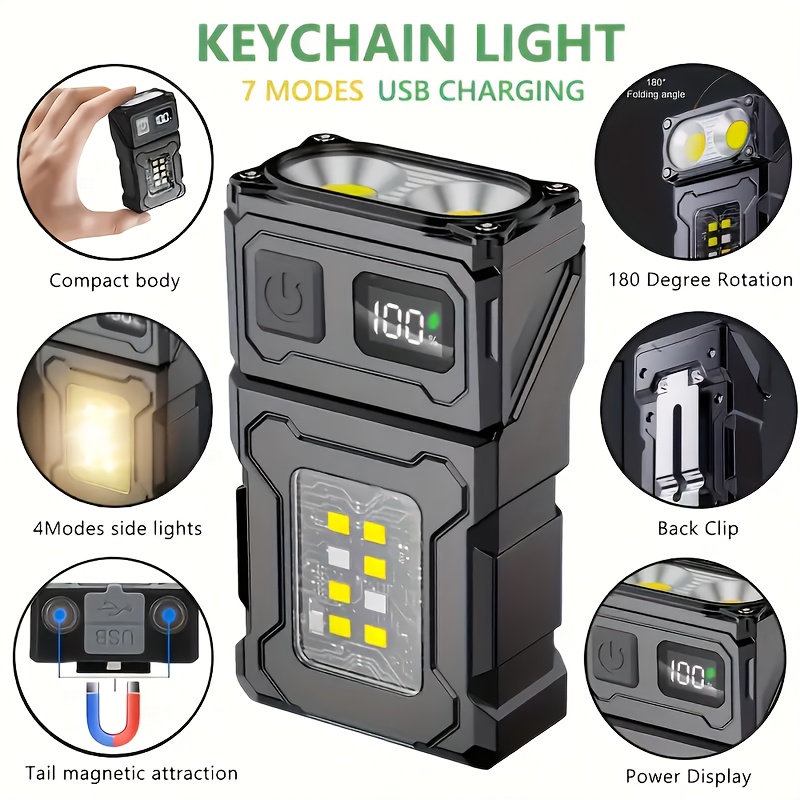 Outdoor Lighting Panel - Mini Rechargeable LED Pocket Flashlight Portable