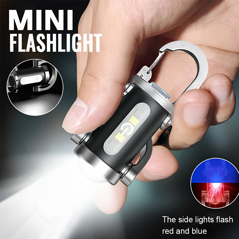 Outdoor Lighting Hooks - Mini Keychain Flashlight Rechargeable Pocket COB