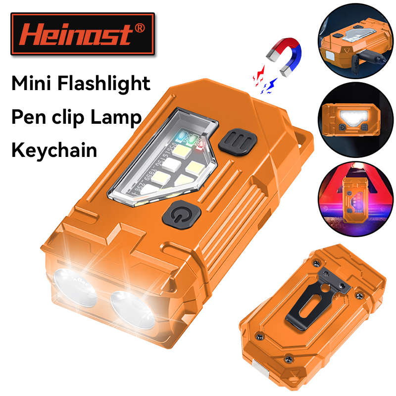 Outdoor Lighting Black - Mini Keychain EDC Flashlight Rechargeable Magnetic