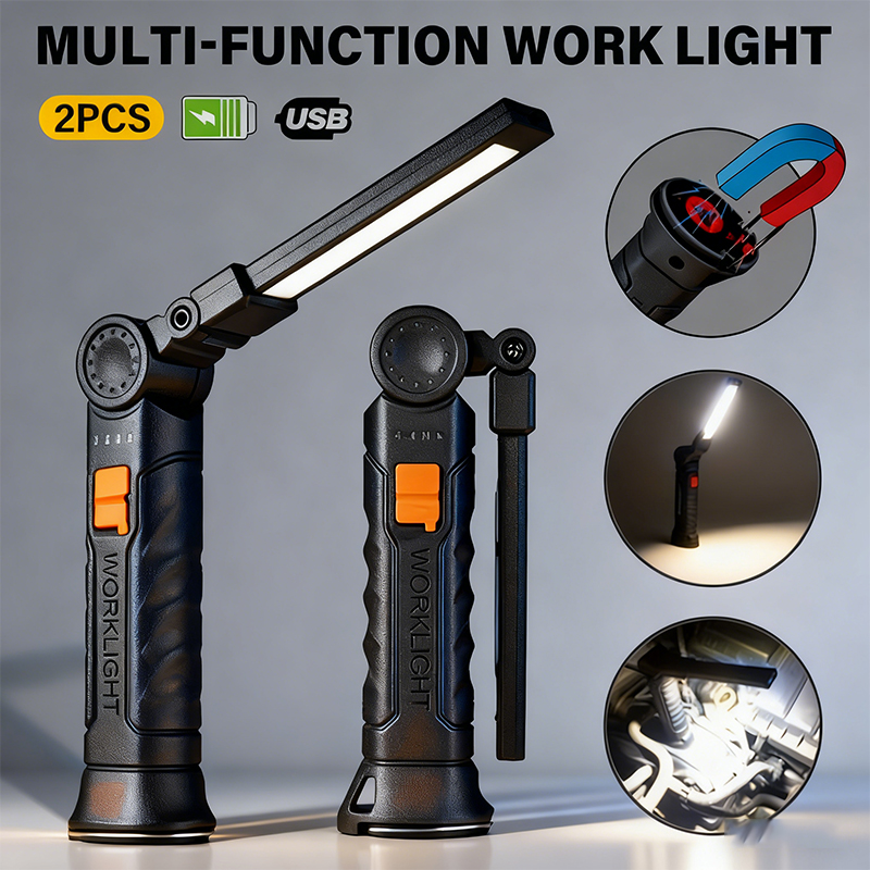 Outdoor Lighting Panel - Portable COB LED Flashlight USB Rechargeable