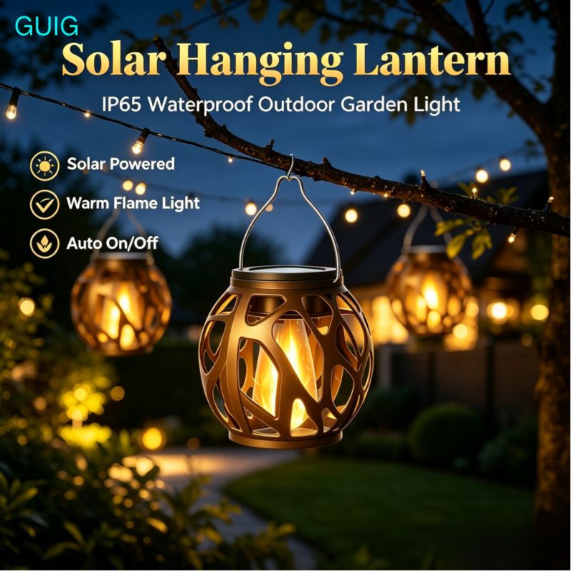 Outdoor Lighting On Trees - 1/2/4 Pack Solar Hanging Flame Lantern