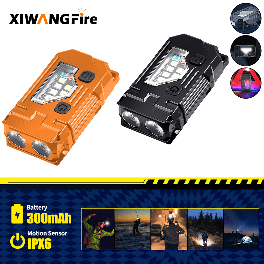 Outdoor Lighting Black - Mini Keychain EDC Flashlight - Rechargeable