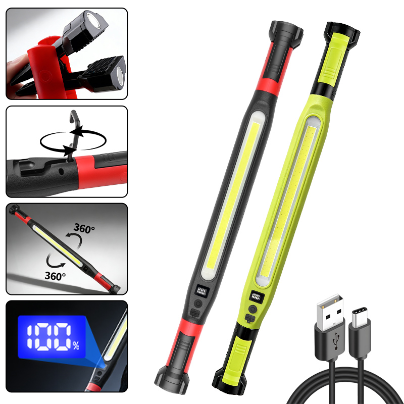 Outdoor Lighting Hooks - COB Work Light Type‑C Rechargeable Magnetic