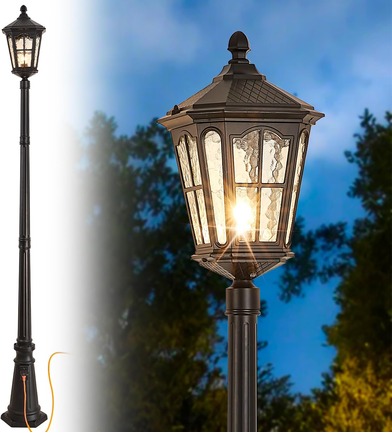 Outdoor Yard Lighting Fixtures - Waterproof outdoor pole light with outlet