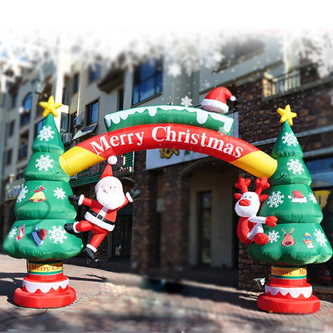 Outdoor Lighting On Trees - Christmas Inflatable Xmas Tree Arch Santa