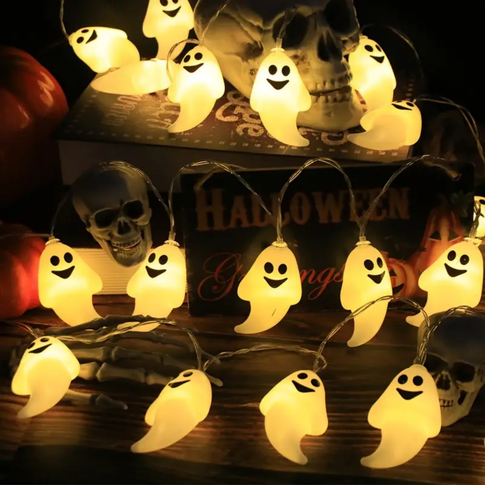 Outdoor Lighting For Front Of House - 1PC LED Ghost String Lights Festival
