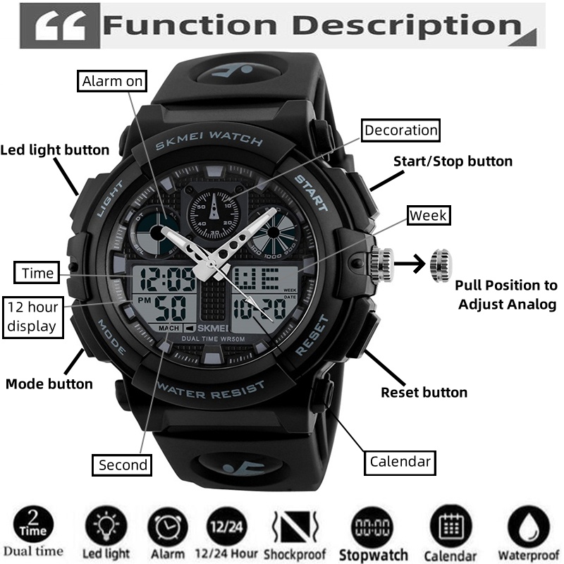 2017 New SKMEI Men Sports Watc - Outdoor Lighting Timer recension och pris