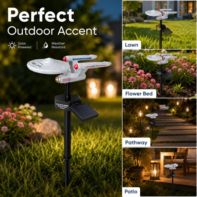 Star Trek USS Enterprise Solar - Landscape Spike Light recension och pris