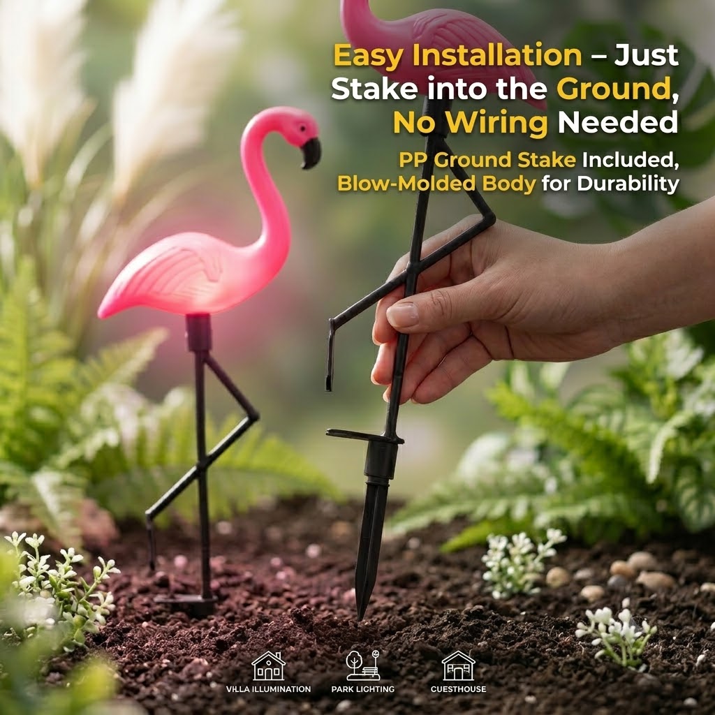 Solar Powered Flamingo Garden  - Landscape Spike Light recension och pris