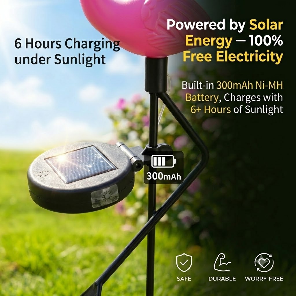 Solar Powered Flamingo Garden  - Landscape Spike Light recension och pris