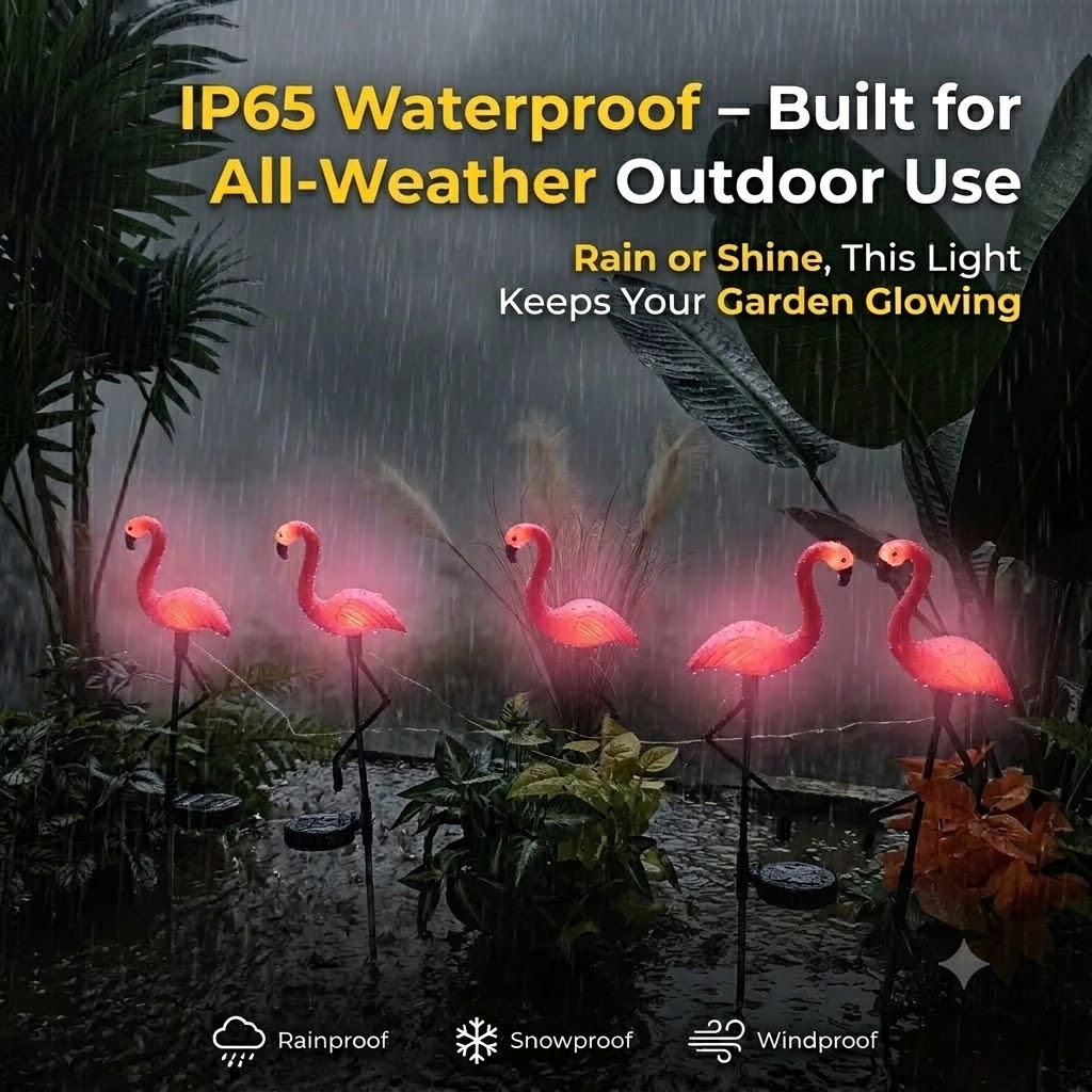Solar Powered Flamingo Garden  - Landscape Spike Light recension och pris