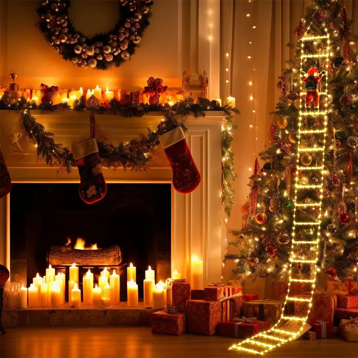 LED Ladder Light for Santa Cla - Xmas Outdoor Lighting Decorations recension och pris
