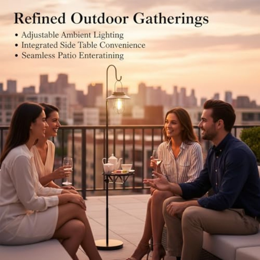 Solar Floor Lamp with Table, 6 - Outdoor Lighting Hooks recension och pris