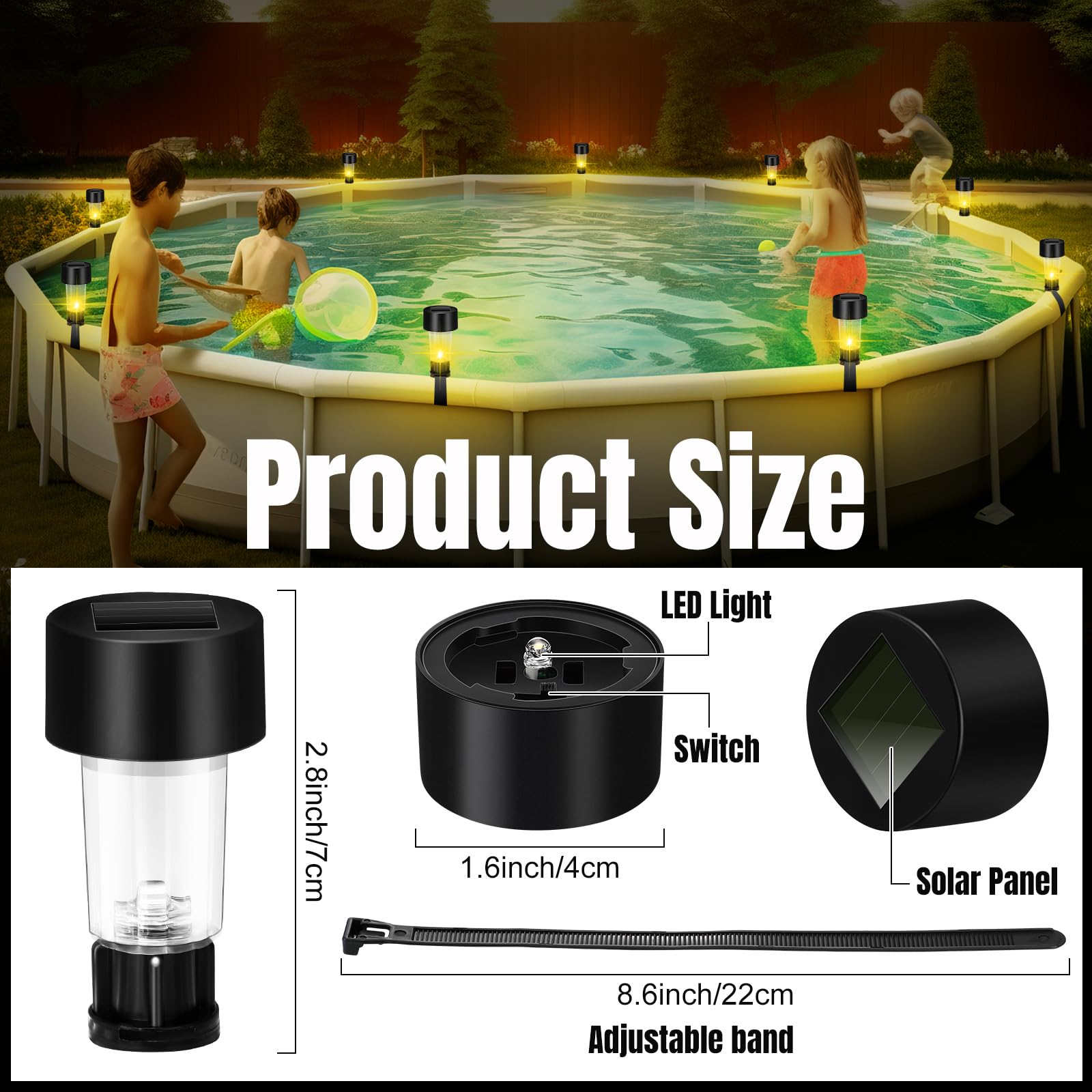 6 Packages Solar Pool Light Fr - Outdoor Lighting On Fence recension och pris