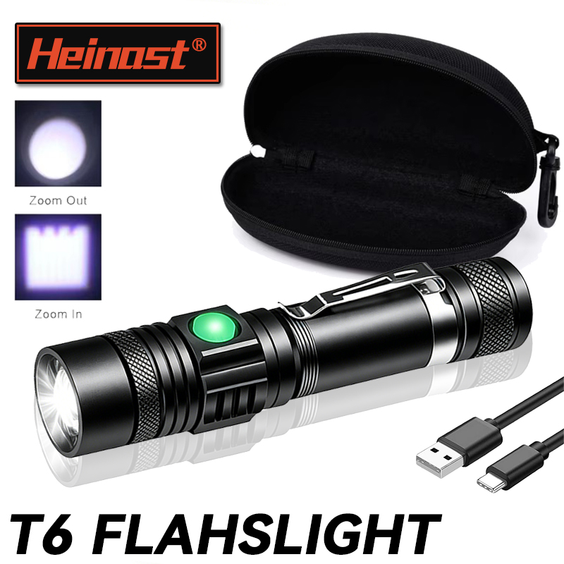 T6 LED Rechargeable Flashlight - Outdoor Lighting Black recension och pris