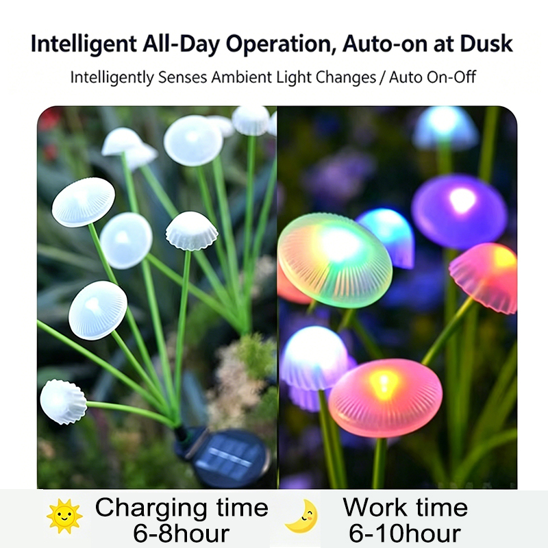 Solar Jellyfish Mushroom Light - Landscape Spike Light recension och pris