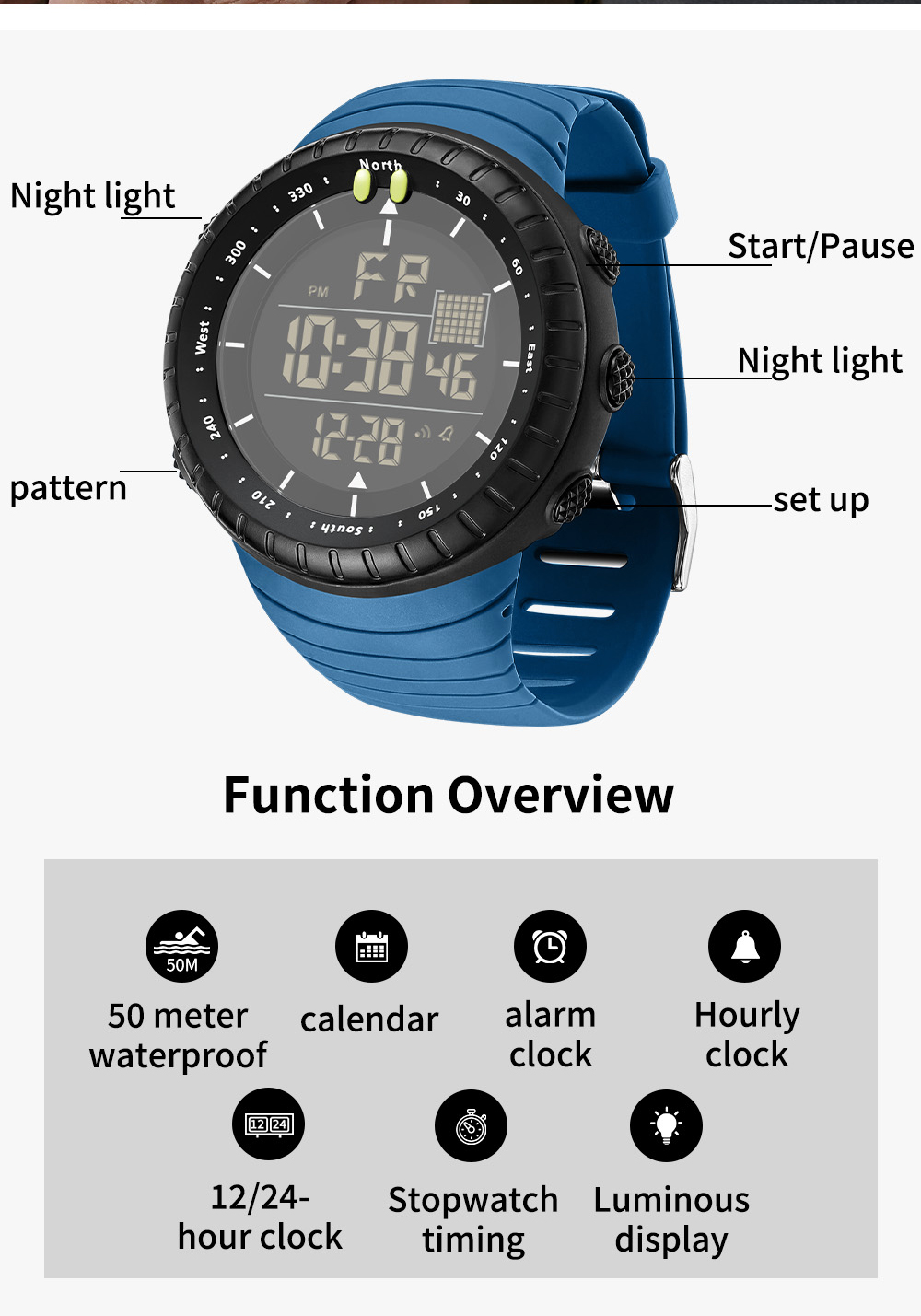 SANDA New 6256 Men's Electroni - Outdoor Lighting Timer recension och pris