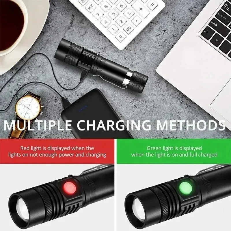 Rechargeable T6 Handheld Flash - Outdoor Lighting Black recension och pris
