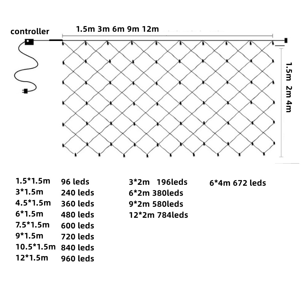 Christmas Net Lights 6mX4m Led - Xmas Outdoor Lighting Decorations recension och pris