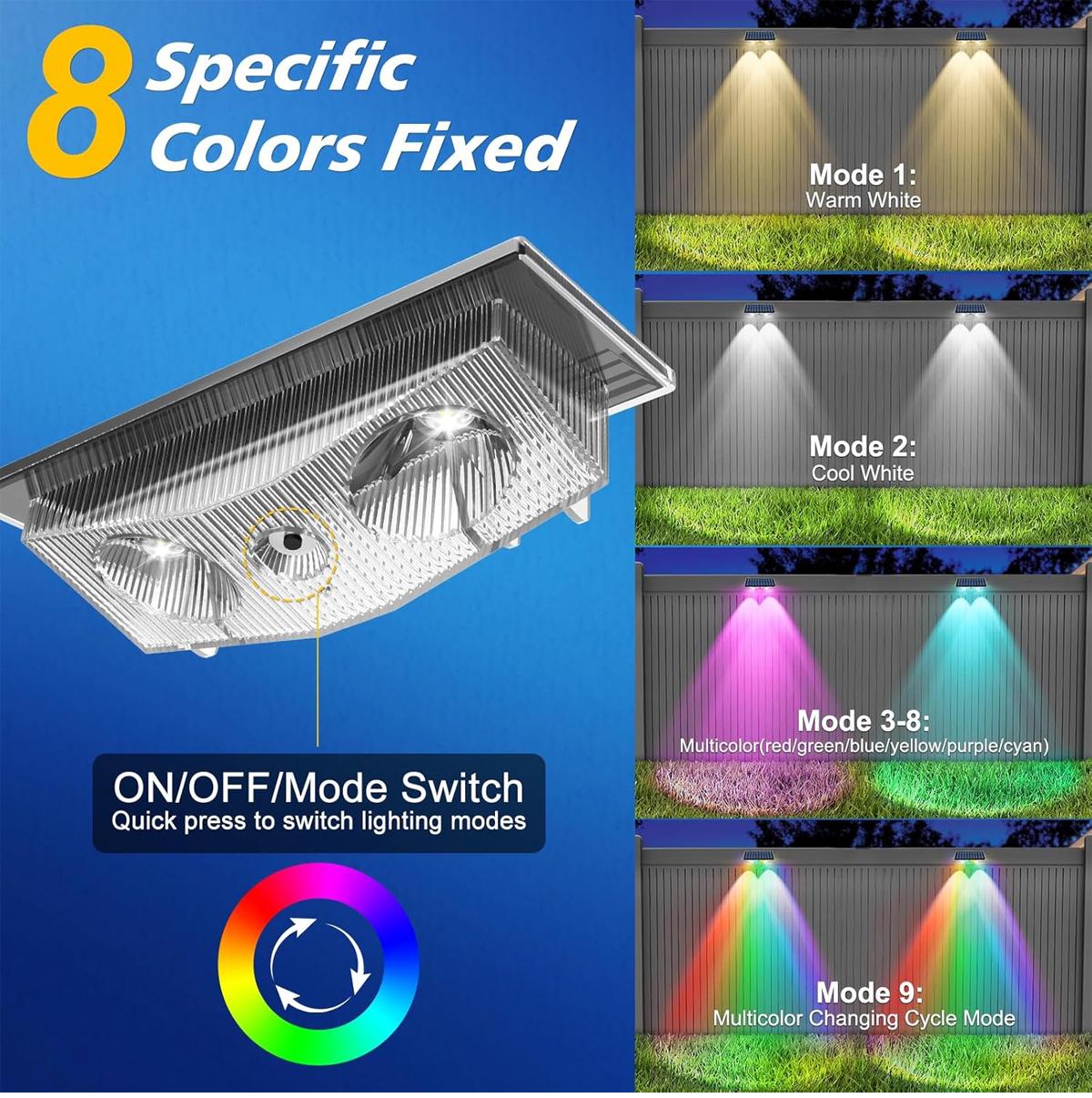 4Pcs Solar Fence Lights Dusk T - Outdoor Yard Lighting Fixtures recension och pris