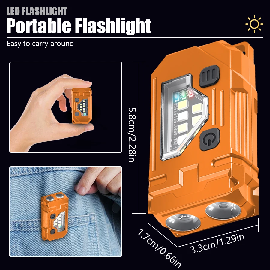 Mini Keychain EDC Flashlight R - Outdoor Lighting Black recension och pris
