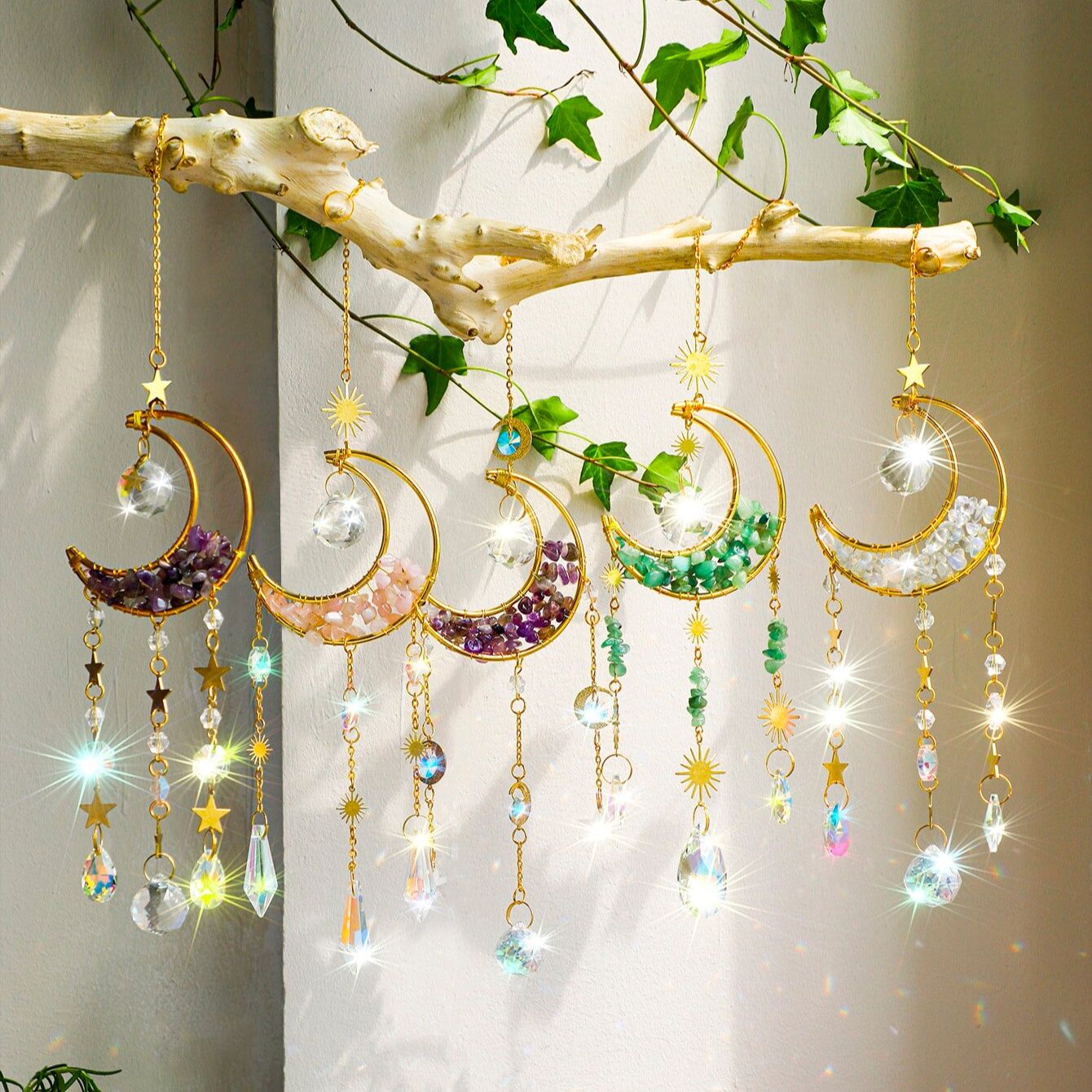 Crystal  Suncatcher Moon Ameth - Xmas Outdoor Lighting Decorations recension och pris