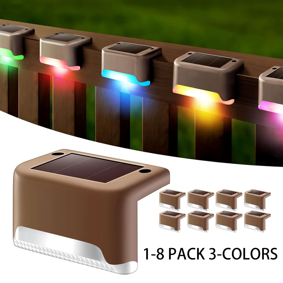 1-8 Pack Led Solar Step Lights - Outdoor Lighting On Fence recension och pris
