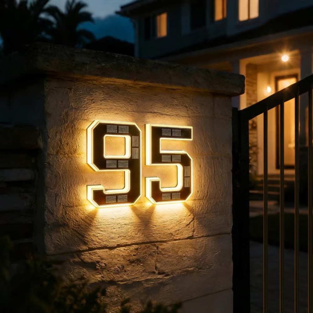 New Solar Address Sign LED Hou - Outdoor Lighting For Front Of House recension och pris