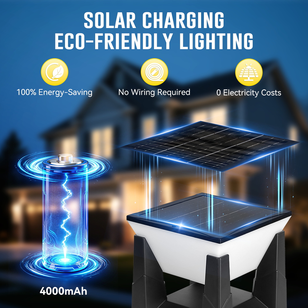 3-Color Solar Post Light IP65  - Outdoor Yard Lighting Fixtures recension och pris