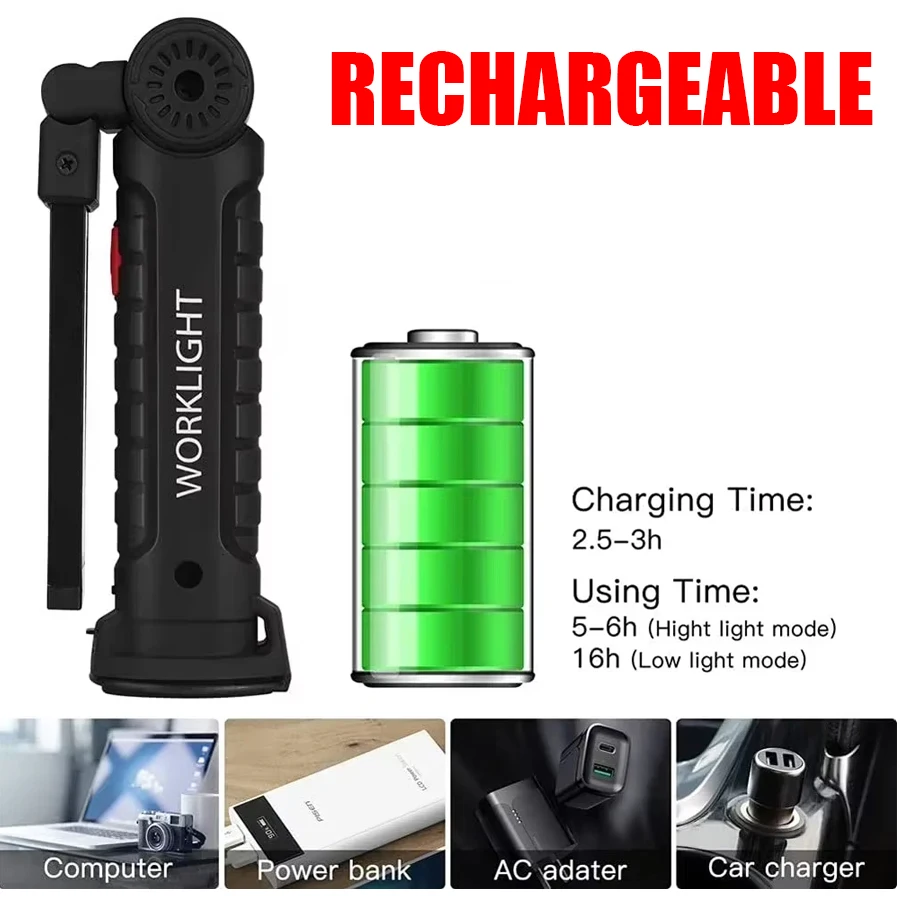 Rechargeable Magnetic Work Lig - Outdoor Lighting Hooks recension och pris