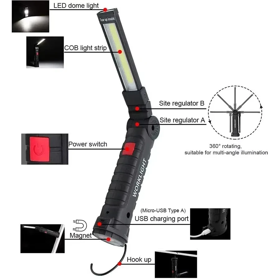 Rechargeable Magnetic Work Lig - Outdoor Lighting Hooks recension och pris