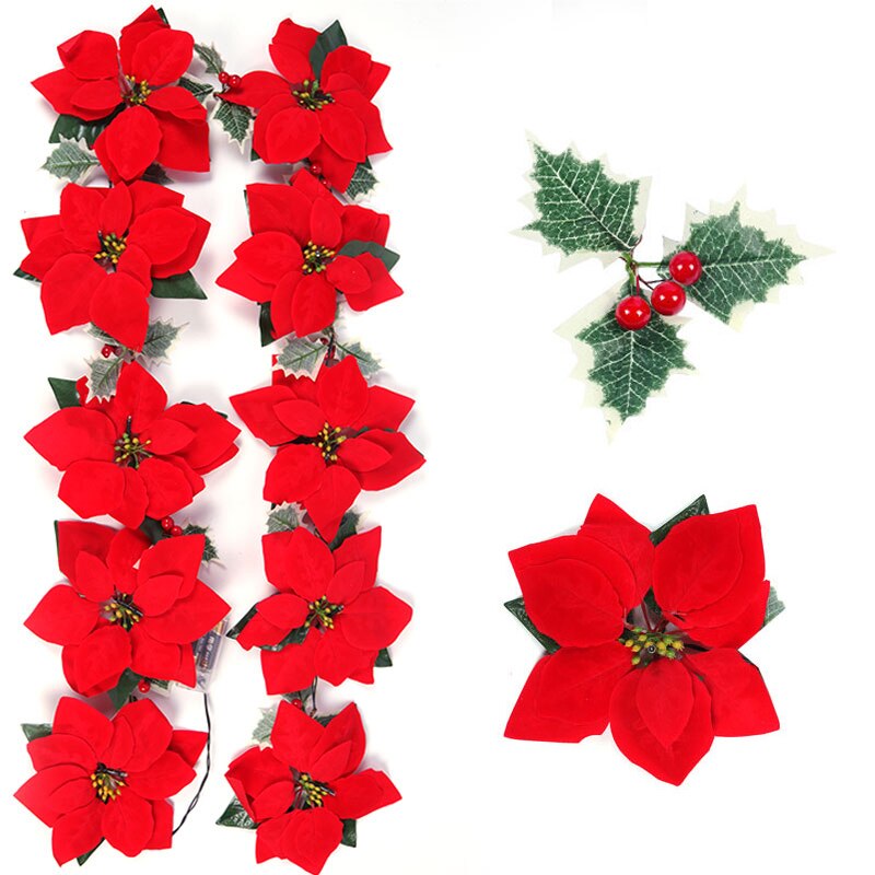 2/3m Christmas Poinsettia Flow - Xmas Outdoor Lighting Decorations recension och pris