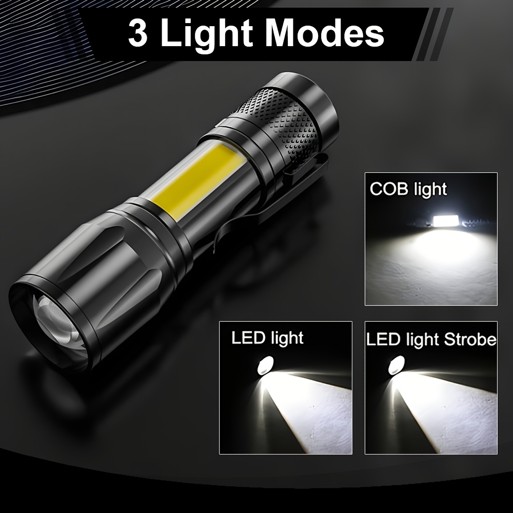 Mini LED Flashlight COB+XPE Po - Outdoor Lighting Black recension och pris