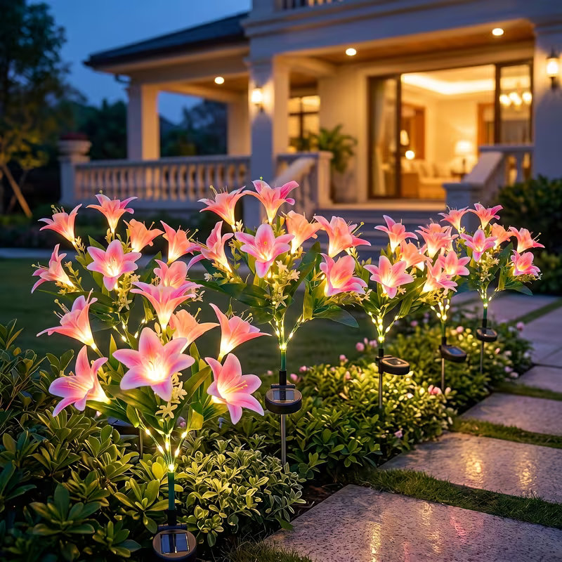Solar Lily Flower Lawn Lights  - Landscape Spike Light recension och pris