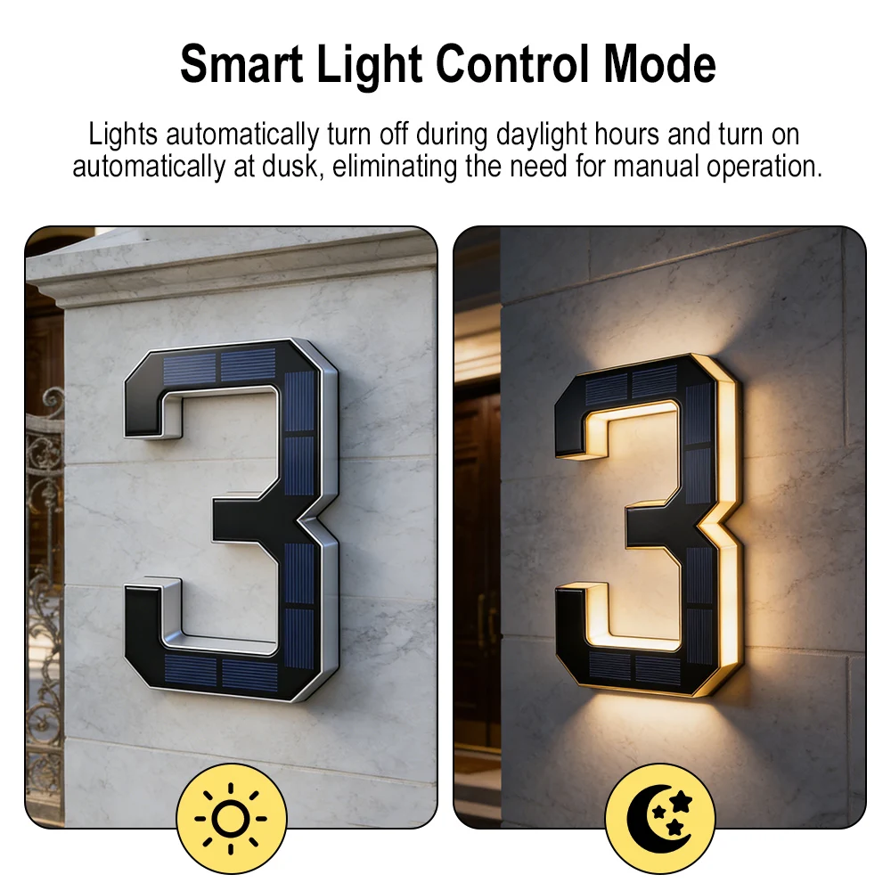 12CM Solar House Number Lights - Outdoor Lighting For Front Of House recension och pris