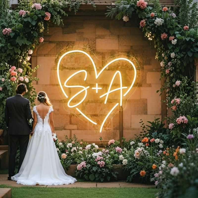 Custom Initials Heart LED Neon - Outdoor Lighting Halloween recension och pris