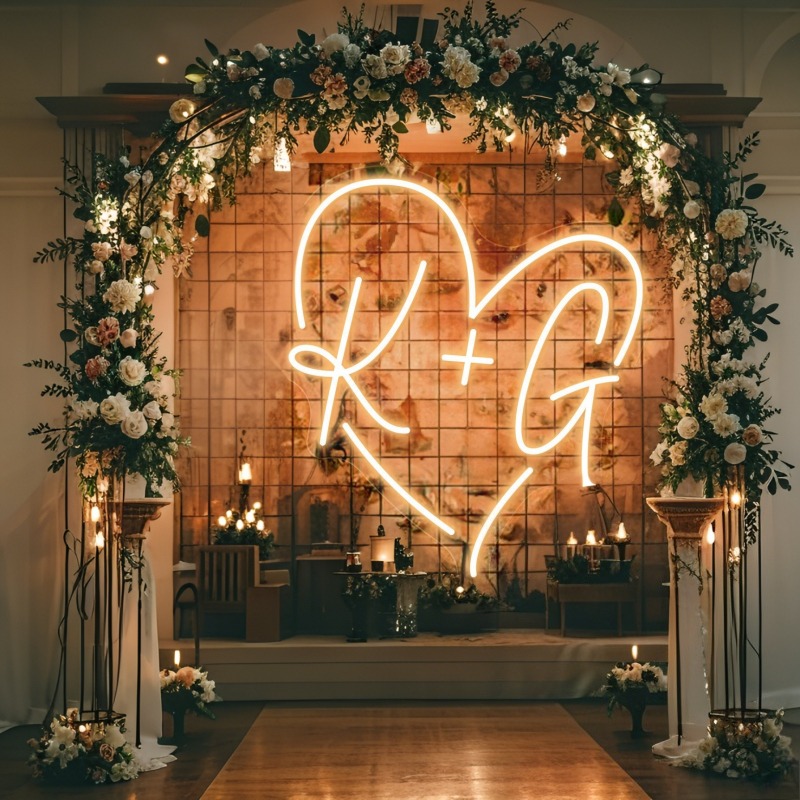 Custom Initials Heart LED Neon - Outdoor Lighting Halloween recension och pris