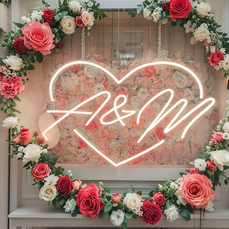 Custom Initials Heart LED Neon - Outdoor Lighting Halloween recension och pris