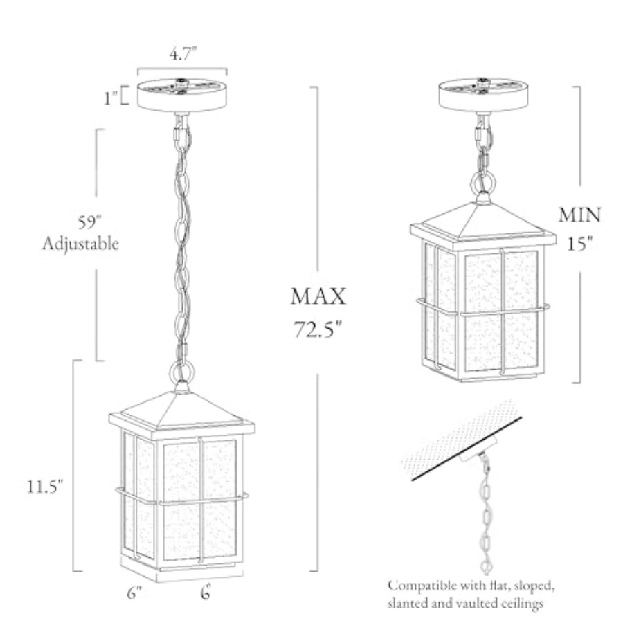 Outdoor Pendant Light Fixture, - Outdoor Lighting Black recension och pris