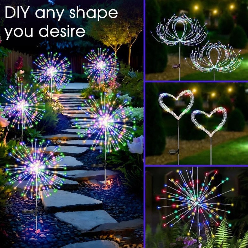 1/4pcs Waterproof Solar Firewo - Landscape Spike Light recension och pris