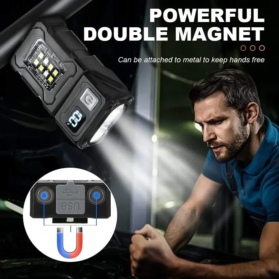 Mini USB Recharge LED Flashlig - Outdoor Lighting Black recension och pris