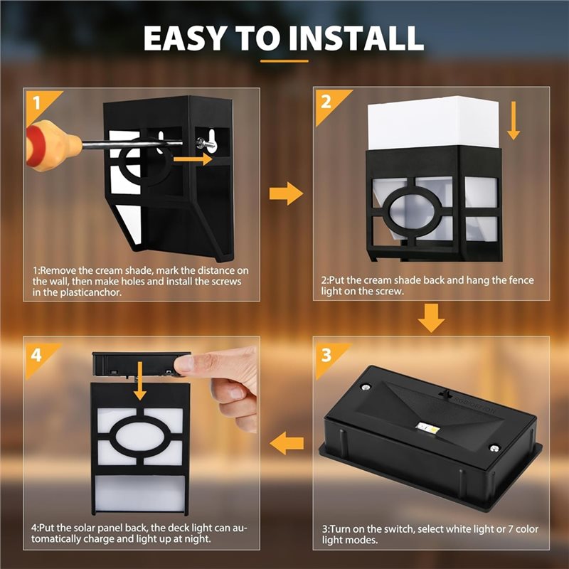 ABFU-8Pcs Solar Powered Wall M - Quality Outdoor Lighting Brands recension och pris