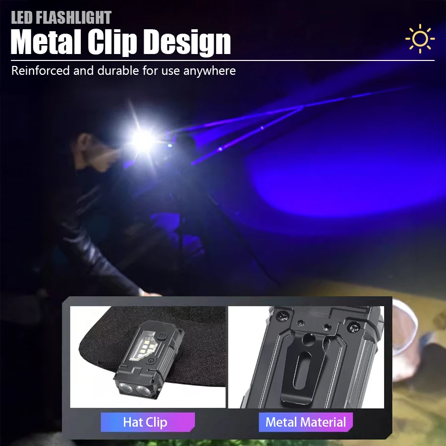 Mini Keychain EDC Flashlight - - Outdoor Lighting Black recension och pris