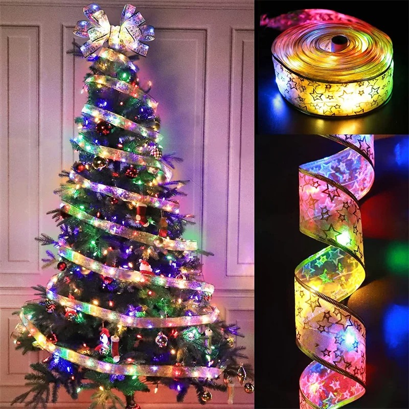 Christmas Ribbon Fairy String  - Xmas Outdoor Lighting Decorations recension och pris