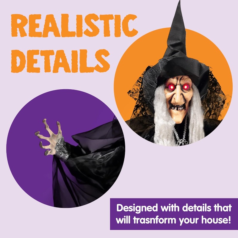 47'' Animated Witch Halloween  - Outdoor Lighting For Front Of House recension och pris
