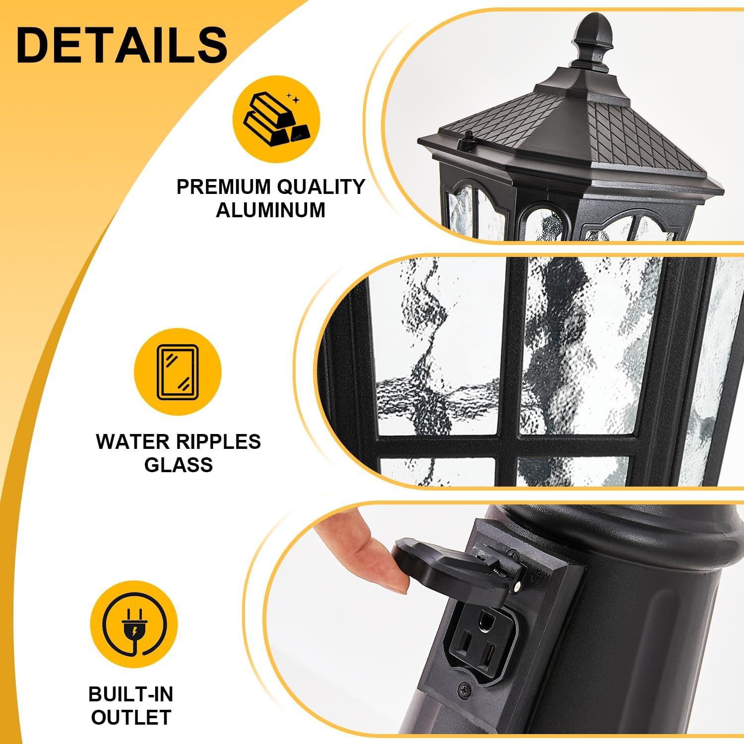 Waterproof outdoor pole light  - Outdoor Yard Lighting Fixtures recension och pris