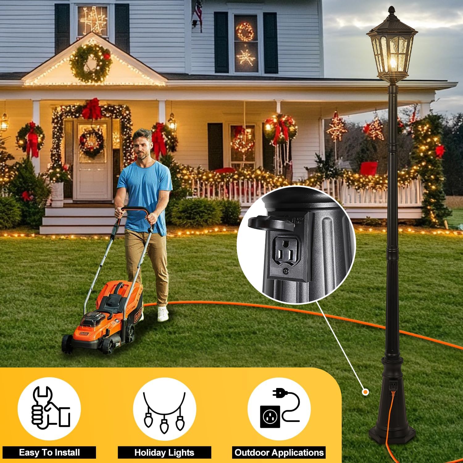 Waterproof outdoor pole light  - Outdoor Yard Lighting Fixtures recension och pris